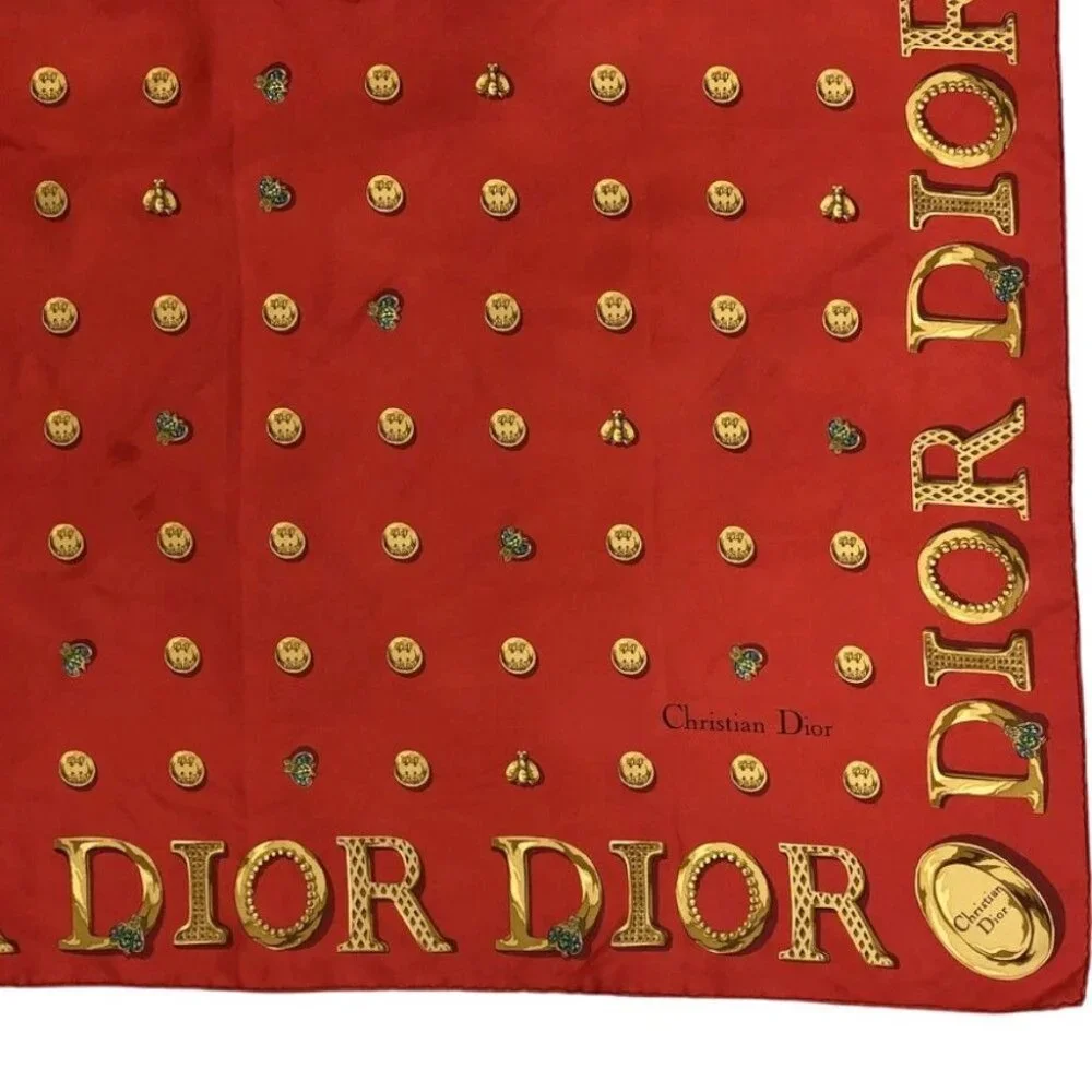 183331BG (S4) Christian Dior Scarf Jewelry Pattern Multicolor Silk - Picture 5 of 9